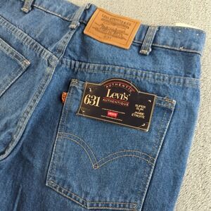 Vintage 90s Levis Jeans Mens 33x32 Blue 631  Super Slim Straight Made Canada NEW